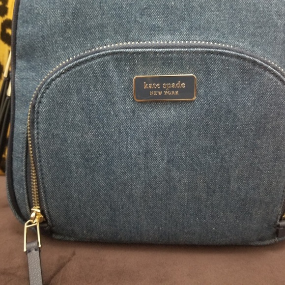 New Kate Spade New York Denim Dawn Medium Backpack - Picture 3 of 8